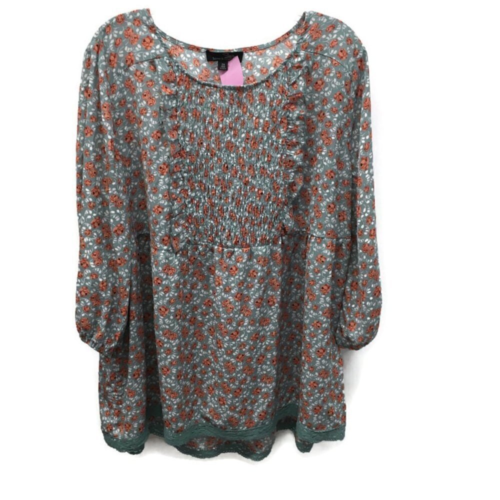 Suzanne Betro Seafoam Floral Tunic